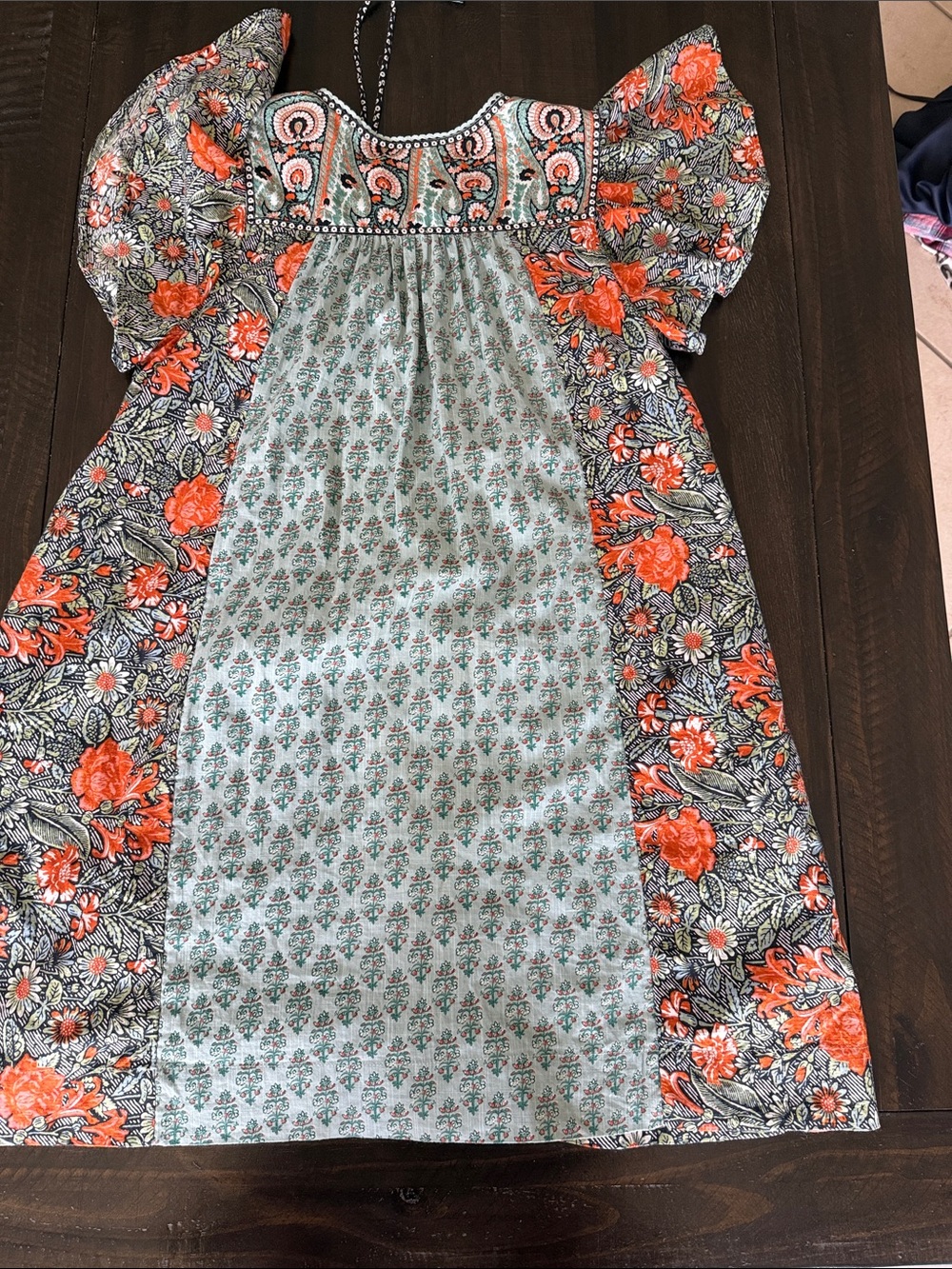 Anthropologie Floral Boho Dress - Coral & Mint size XS (2) - Picture 9 of 9